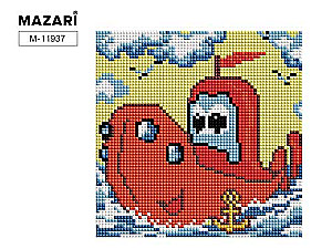 Dimanta mozaīka 20x20cm Priecīgais kuģītis