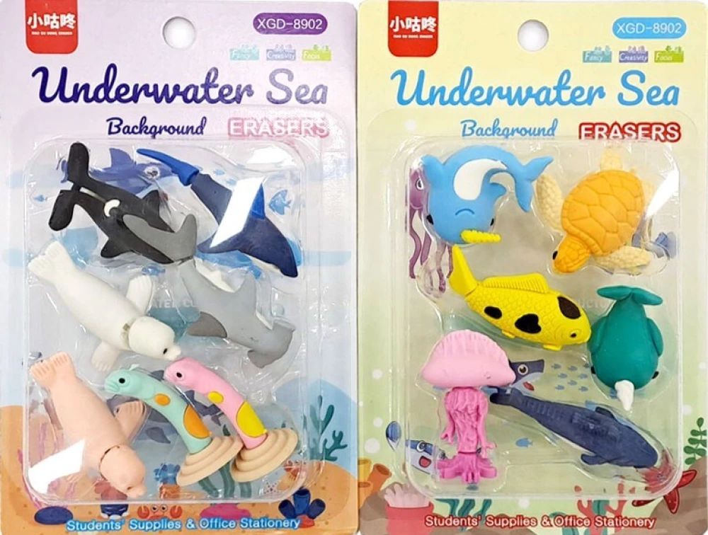 Zīmuliņu dzēšgumiju komplekts UNDERWATER SEA