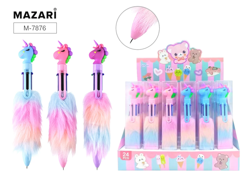 Rokas pildspalva automātiskā PLUSH UNICORN
