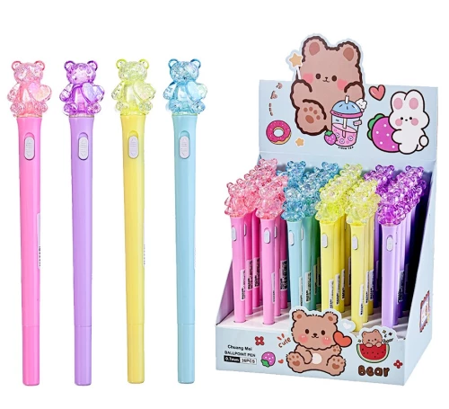 Kugļpildspalva 0,7 mm BEAR, zila, ar apgaismojumu