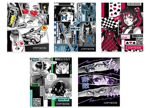 Klāju burtnīca Anime varoņi komikss, 48 lapas