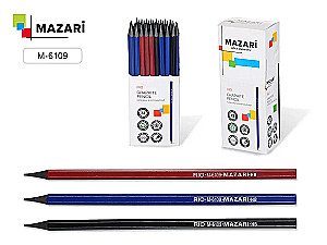 Zīmulis melnā grafīta ar dzēšgumiju Mazari RIO R, HB, sešstūra