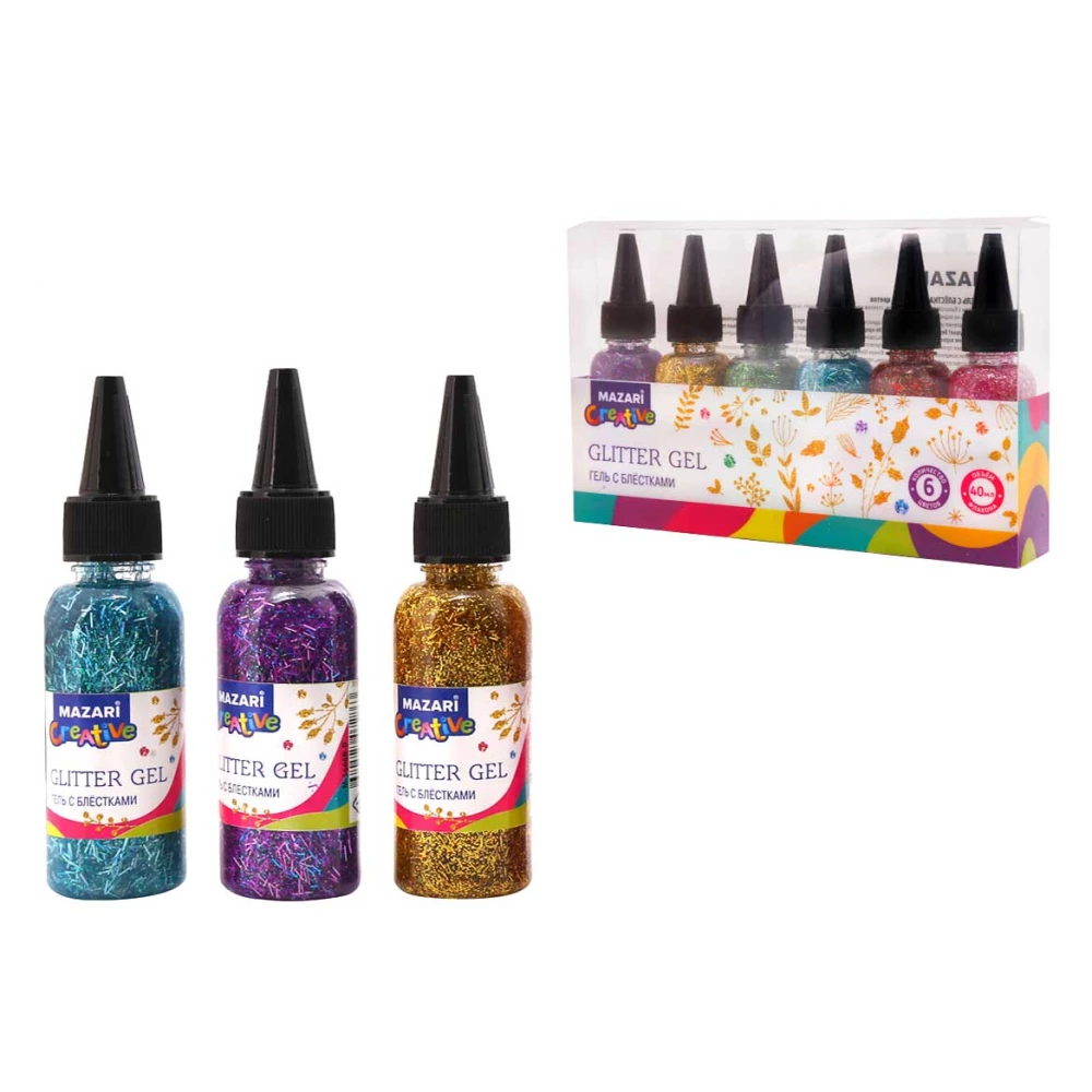 Gleznots ar spīdumiem Glimmer (6 krāsas pa 40 ml.)