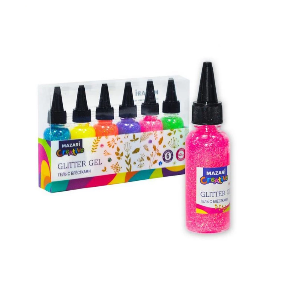 Spīdumu gēls Flashing (6 krāsas pa 40 ml.)
