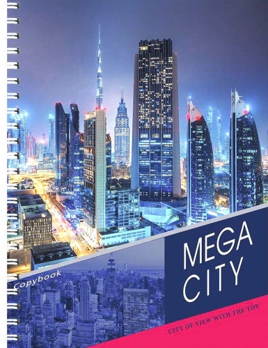 A5 formāta rūtiņu burtnīca. Nakts megapolis (48 lapas)