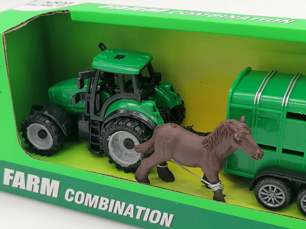 Rotaļlieta Traktors ar piekabi zirdzim