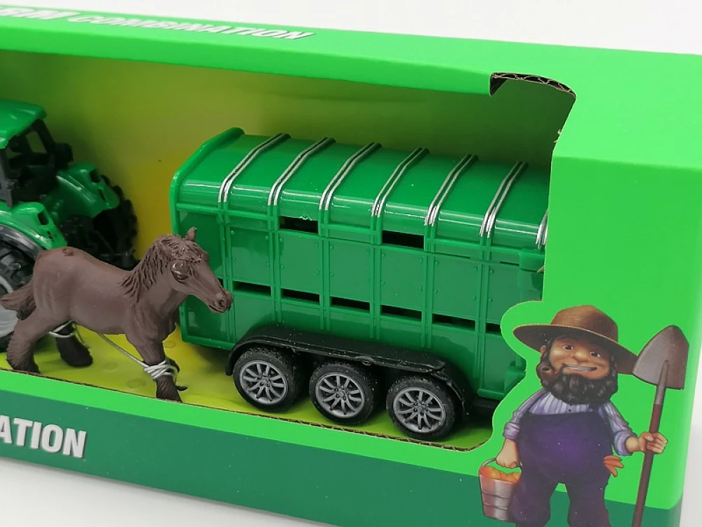 Rotaļlieta Traktors ar piekabi zirdzim