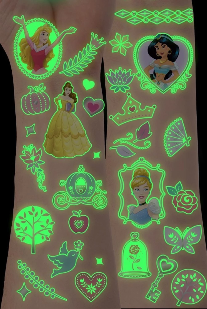 Pārvietojamās uzlīmes Princeses (spīd tumsā)