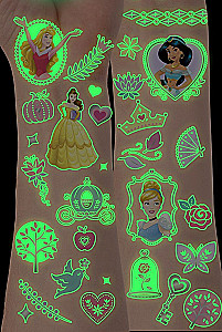 Pārvietojamās uzlīmes Princeses (spīd tumsā)