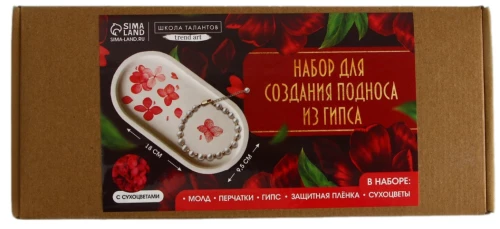 Gipša paletes izveidošanas komplekts ar sausajiem ziediem Ovals