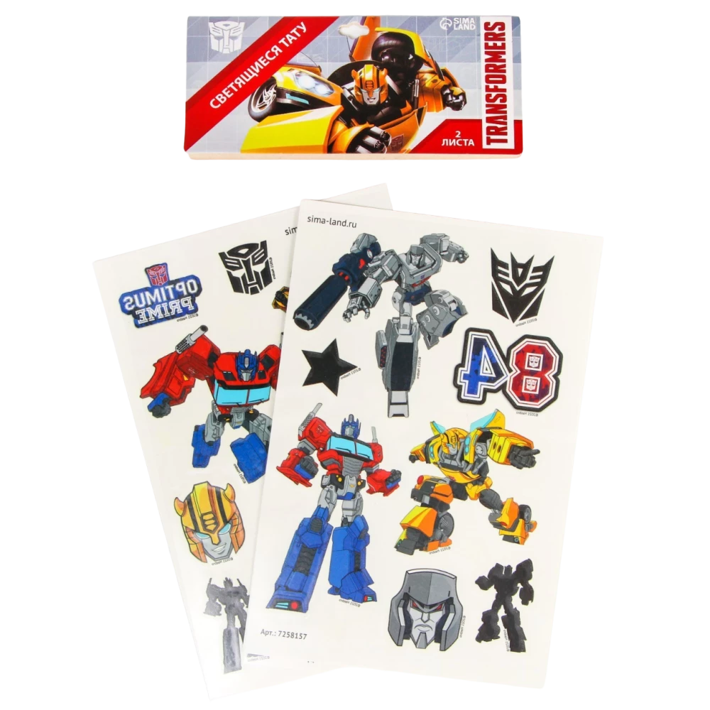 Bērnu tetovējumi, kas spīd tumsā Transformers