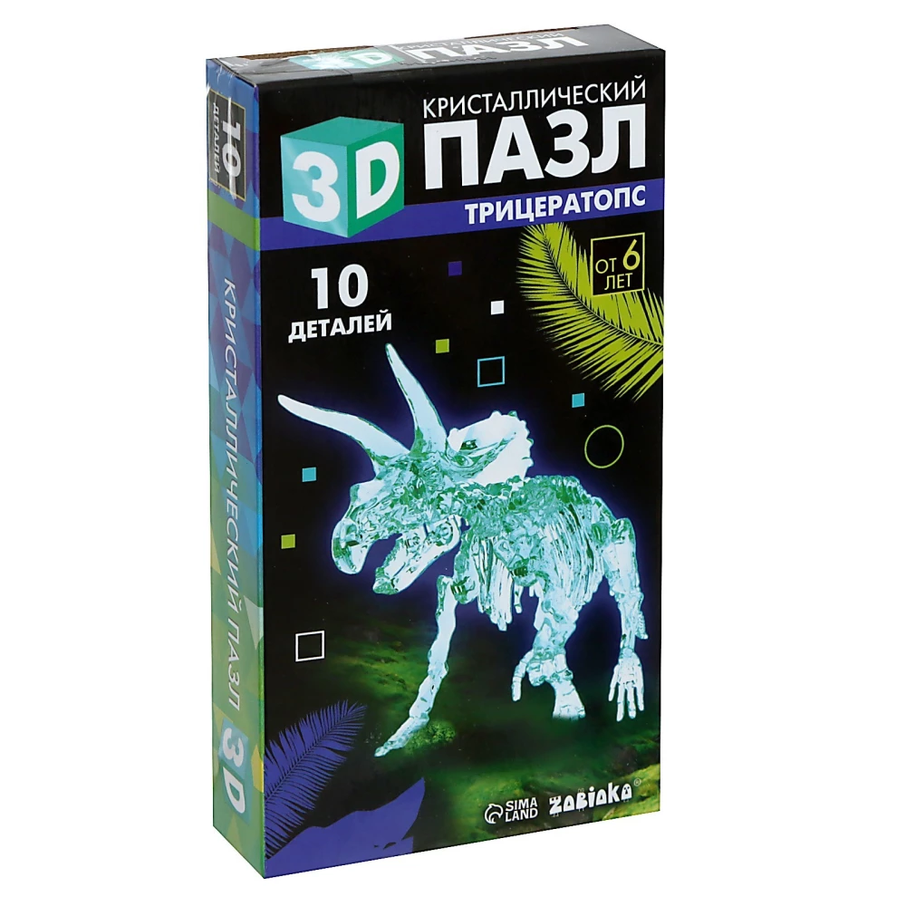 3D puzle kristālisks Triceratops