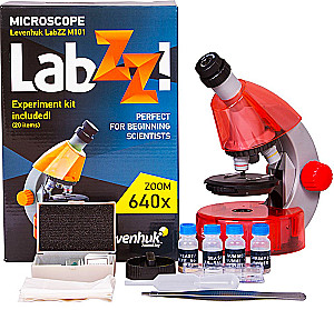 Bērnu mikroskops Levenhuk LabZZ M101 Orange, 40x-640x, ar eksperimentu komplektu