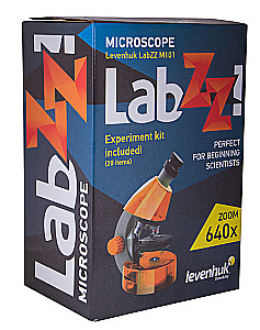 Bērnu mikroskops Levenhuk LabZZ M101 Orange, 40x-640x, ar eksperimentu komplektu