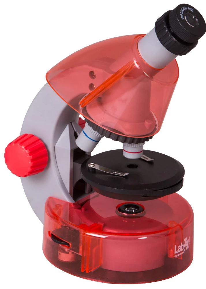 Bērnu mikroskops Levenhuk LabZZ M101 Orange, 40x-640x, ar eksperimentu komplektu