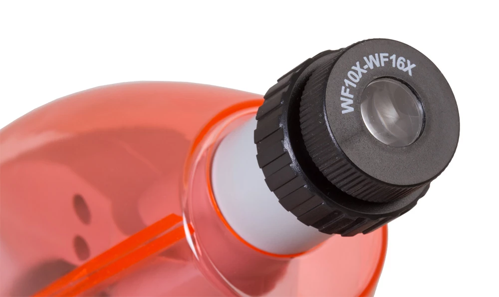 Bērnu mikroskops Levenhuk LabZZ M101 Orange, 40x-640x, ar eksperimentu komplektu