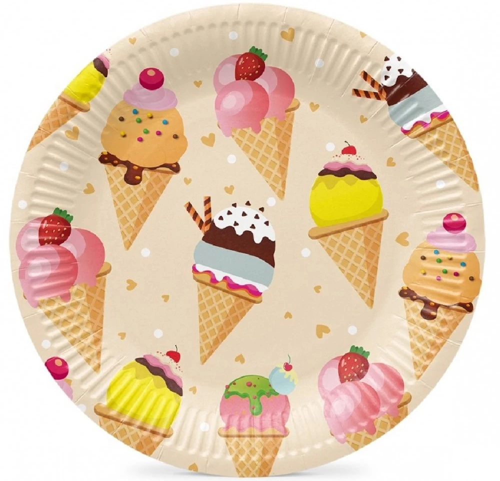 Vienreizējās Ice Cream šķīvji (8 gab.)