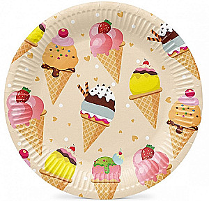 Vienreizējās Ice Cream šķīvji (8 gab.)