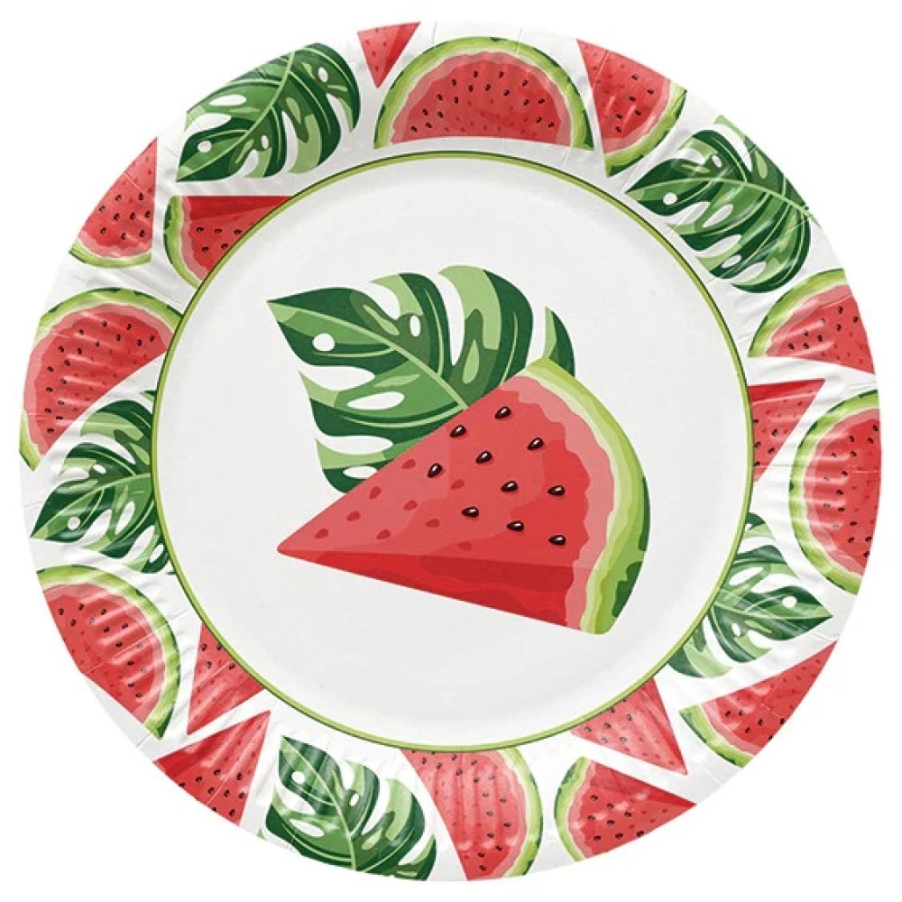 Vienreizējās Tasty Watermelons šķīvji (8 gab.)