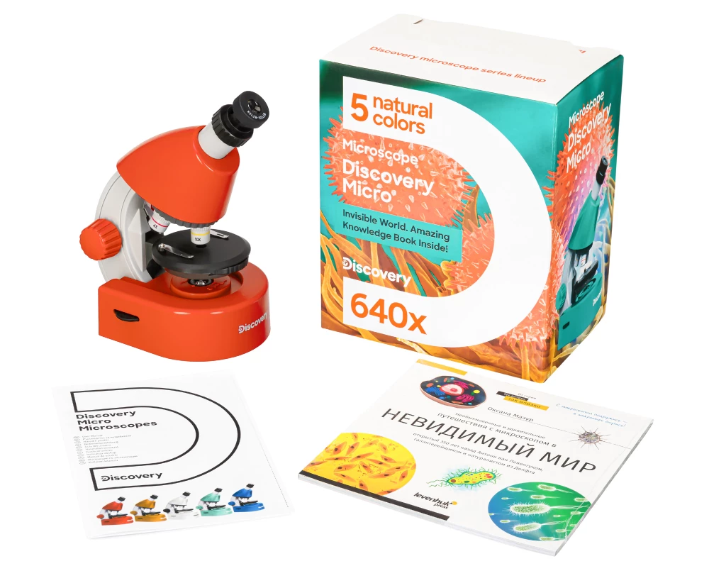 Bērnu mikroskops Discovery Micro Terra, 40x-640x, ar grāmatu