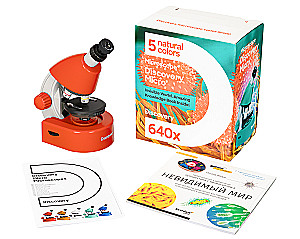 Bērnu mikroskops Discovery Micro Terra, 40x-640x, ar grāmatu