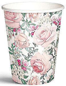 Vienreizējais kauss Gorgeous Roses 250 ml