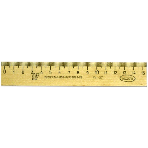 Koka lineāls (15 cm)