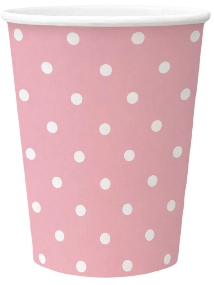 Vienreizējās lietošanas krūze Dots Light Pink 250 ml