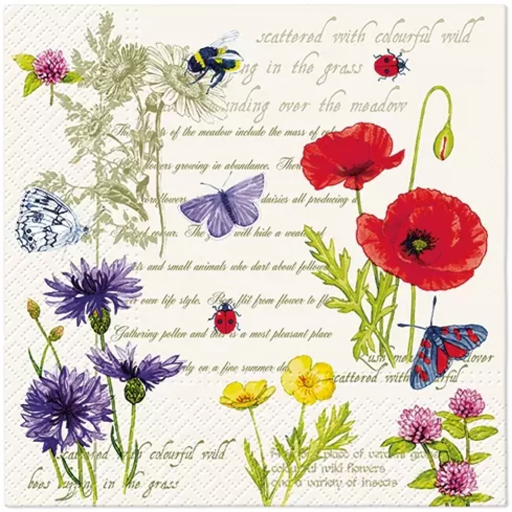 Vintage vasaras salvetes, 33x33 cm, 20 gab.
