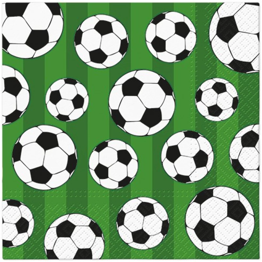 Futbola bumbas salvetes, 33x33 cm, 20 gab.