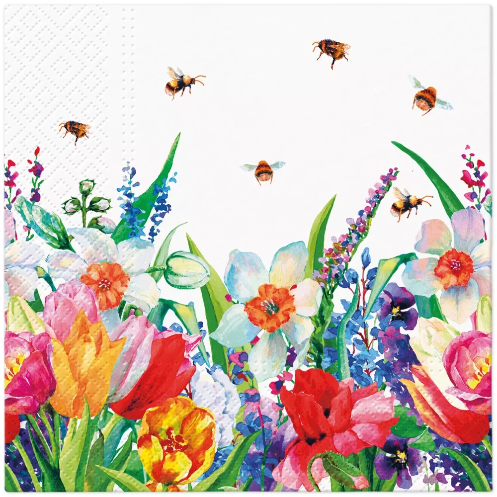 Salvetes Meadow with Bees, 33x33 cm, 20 gab.