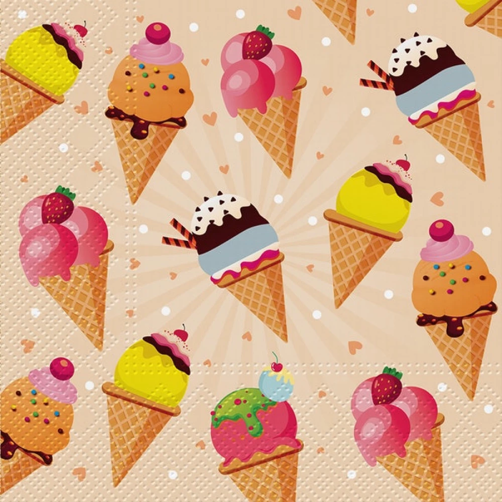 Salvetes "Ice Cream", 33x33 cm, 20 gab.