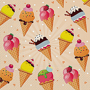 Salvetes "Ice Cream", 33x33 cm, 20 gab.
