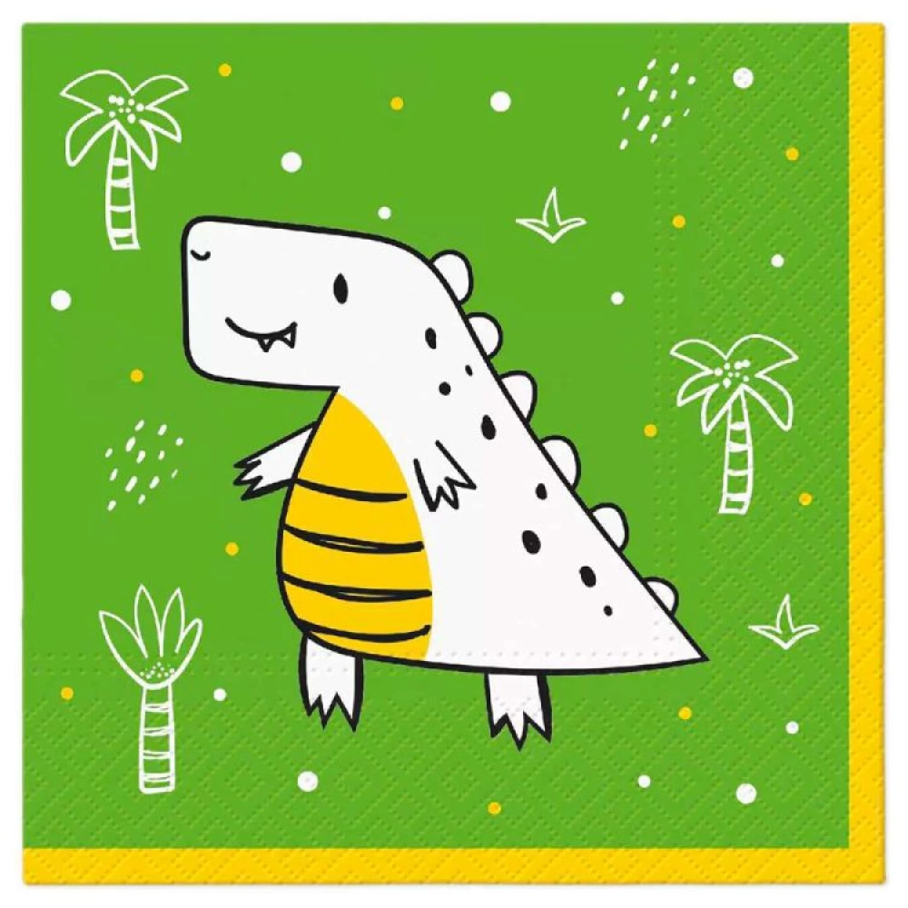 Hello Dino salvetes, 33x33 cm, 20 gab.