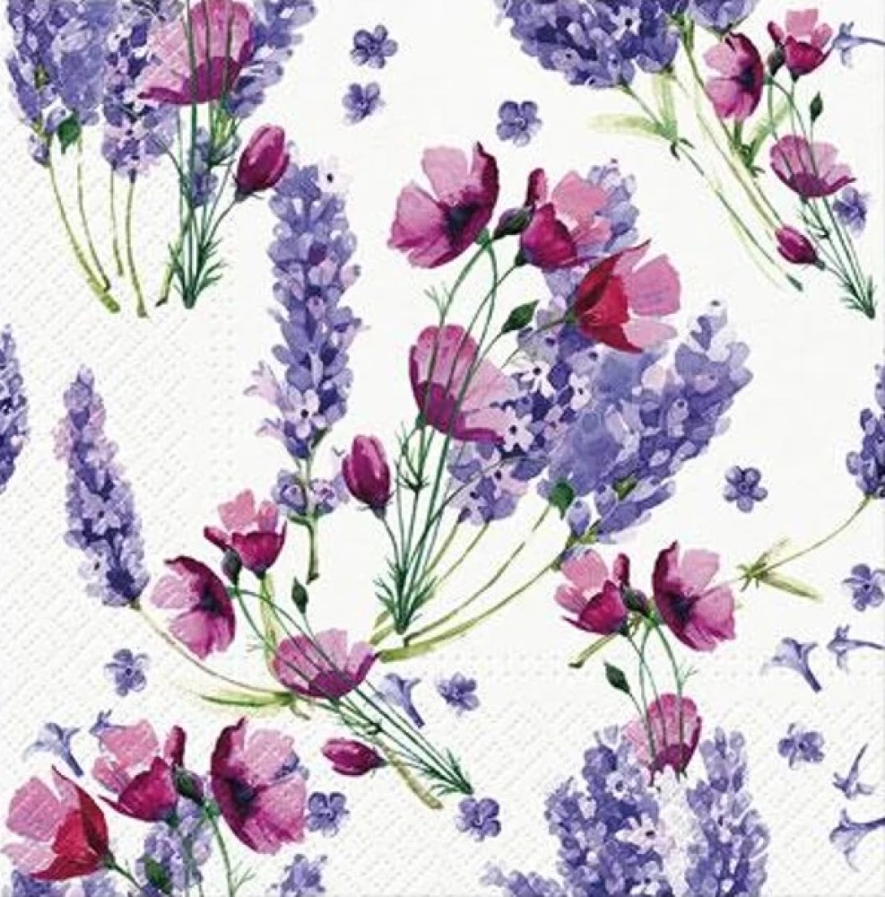 Salvetes "Fragrant Lavender", 33x33 cm, 20 gab.