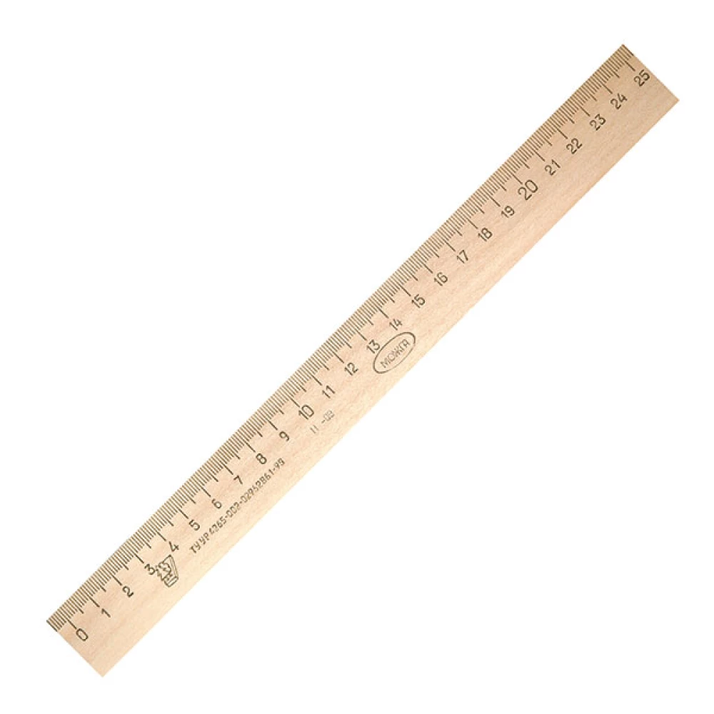 Koka lineāls (25 cm)