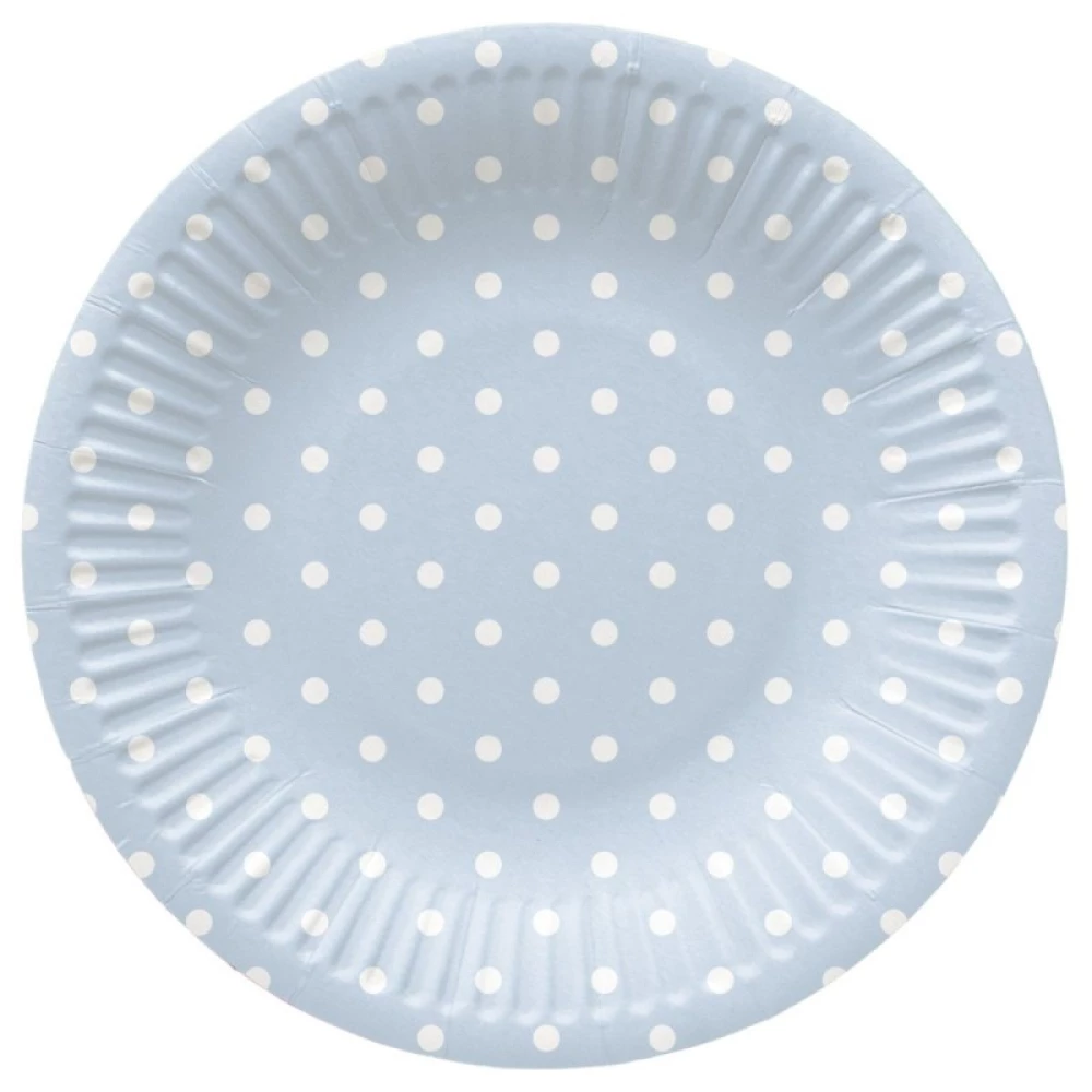 Vienreizlietojamās šķīvji Dots Light Blue (8 gab.)