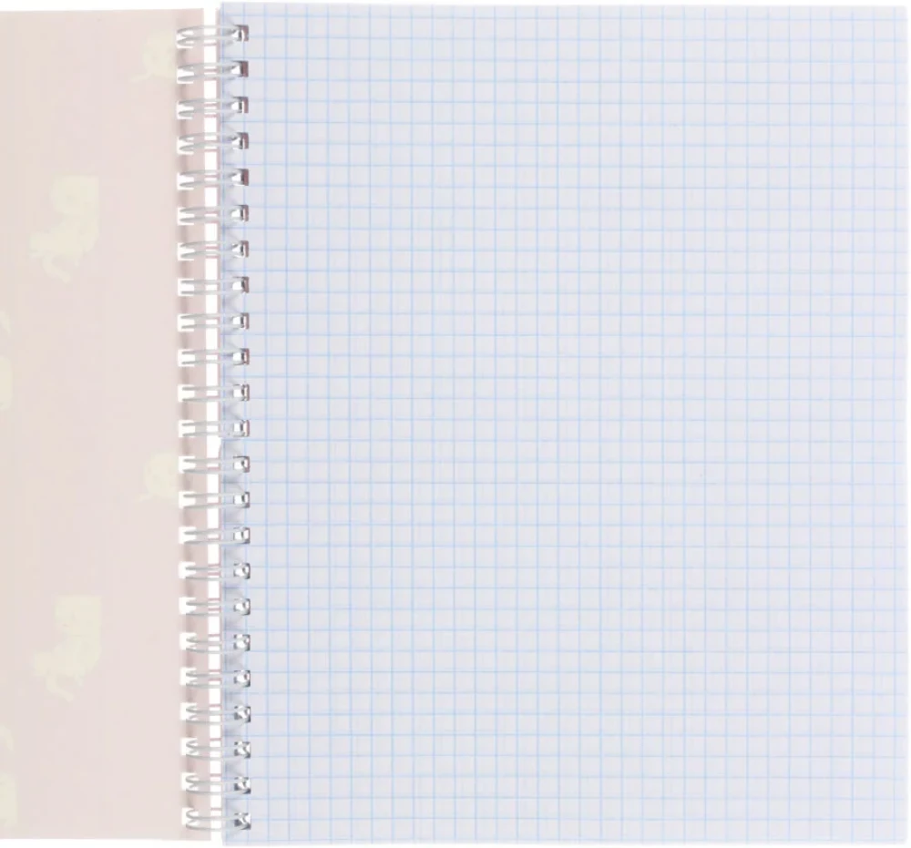 Kopējā piezīmju grāmatiņa A5, 80 lpp. uz spirāles Spēlīgais kaķis, 165×200 mm, rūtiņas, assorti