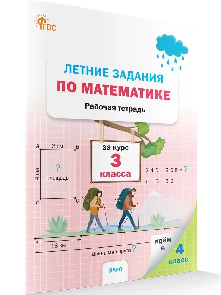 Vasaras uzdevumi matemātikā. Darba burtnīca. 3. klases kursam