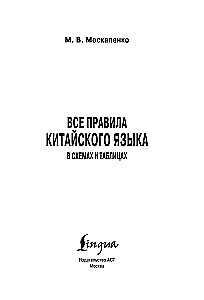 Visi ķīniešu valodas noteikumi shēmās un tabulās