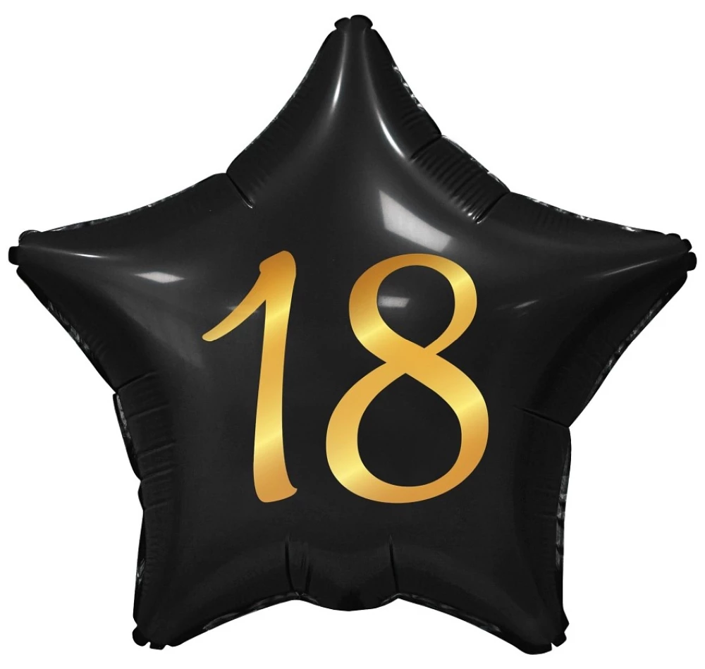Folijas gaisa balons Zvaigzne 18, melns