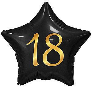 Folijas gaisa balons Zvaigzne 18, melns