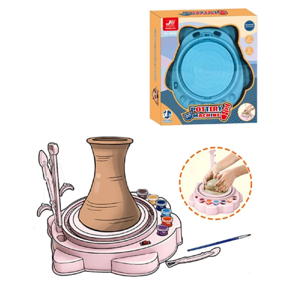 Gluži "Pottery Machine" komplektā māls un krāsas