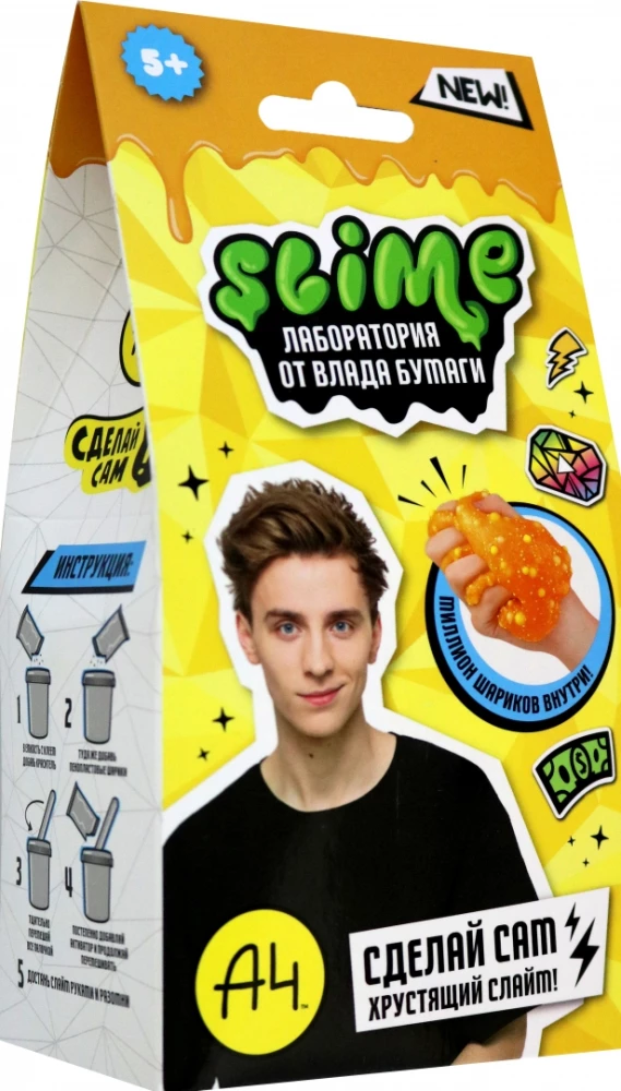 Slaims - Slime laboratorija. Vlad A4, kraukšķīgs, 100 g