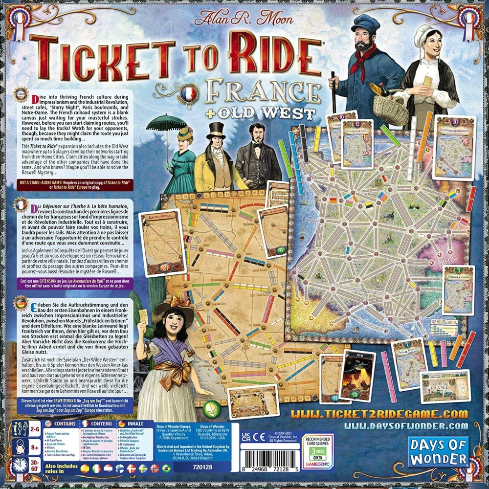 Настольная игра - Ticket to Ride. France (дополнение) EN