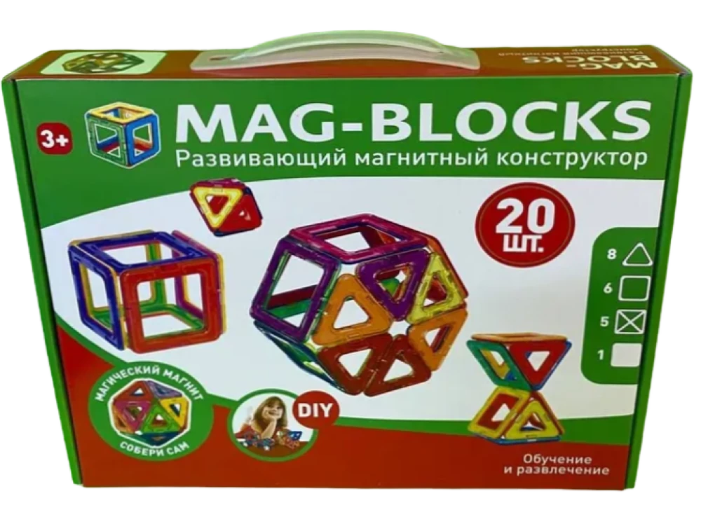 Magnētiskais konstruktors MAG-BLOCKS (20 detaļas)