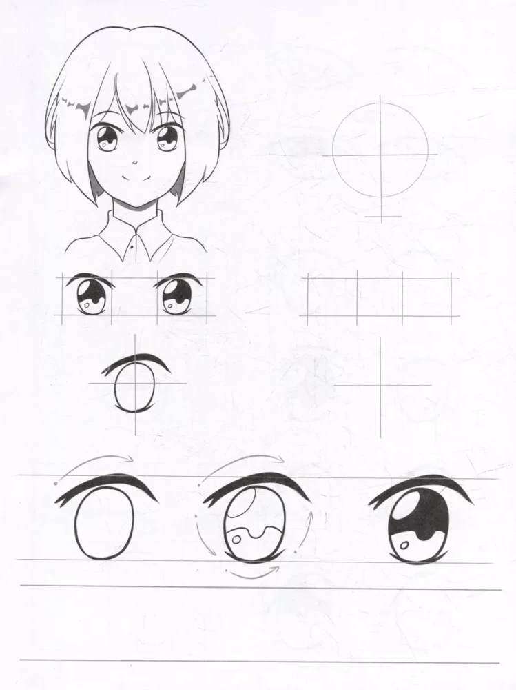 Mācos zīmēt. Anime. Sejas