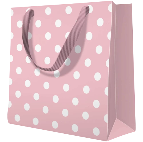 Dāvanu soma - Dotsy Check rosa (17x17x6)