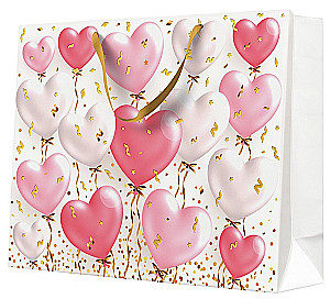 Dāvanu soma - Heart Baloons Rose (54x44x16)