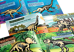 Grāmata ar uzlīmēm - Dinosauri. Kura ir šī skeleta?